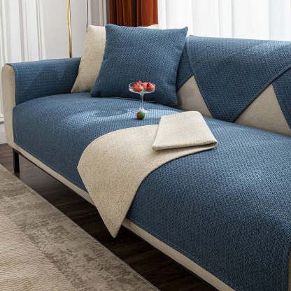 Minimalist Solid Colour Breathable Linen Sofa Cover