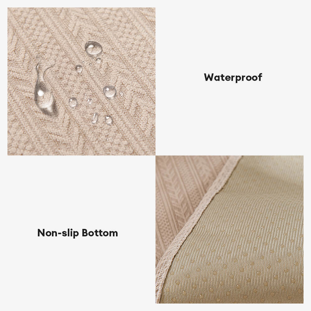 Minimalist Waterproof Wheat Stripe Design Chenille Sofa Cover
