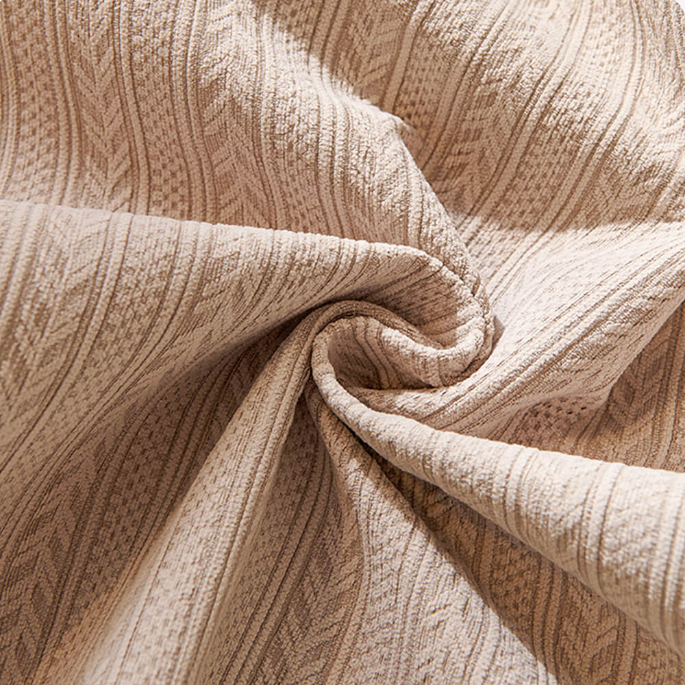 Minimalist Waterproof Wheat Stripe Design Chenille Sofa Cover