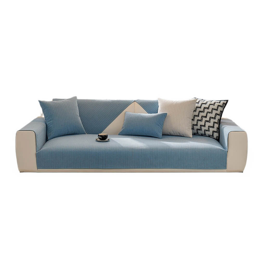 Minimalist Waterproof Wheat Stripe Design Chenille Sofa Cover