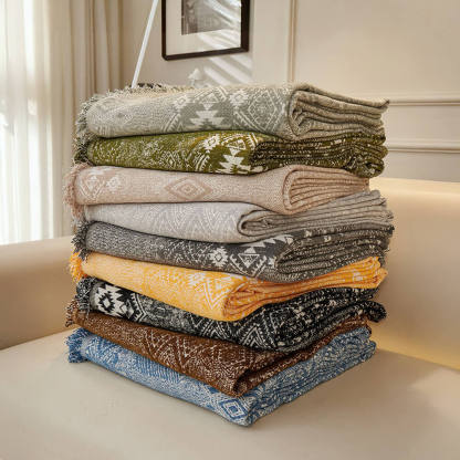 Moroccan Pattern Reversible Chenille Cat-Scratch Resistant Throw Sofa Cover