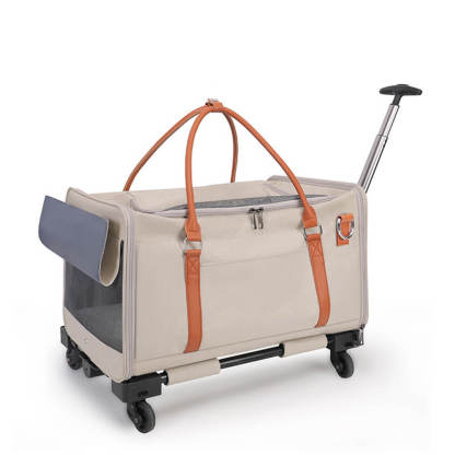 Multifunctional 2-In-1 Detachable Trolley with Wheels Portable Pet Carrier Bag