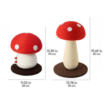 Mushroom-Shaped Natural Sisal Scratching Post for Large Cats
