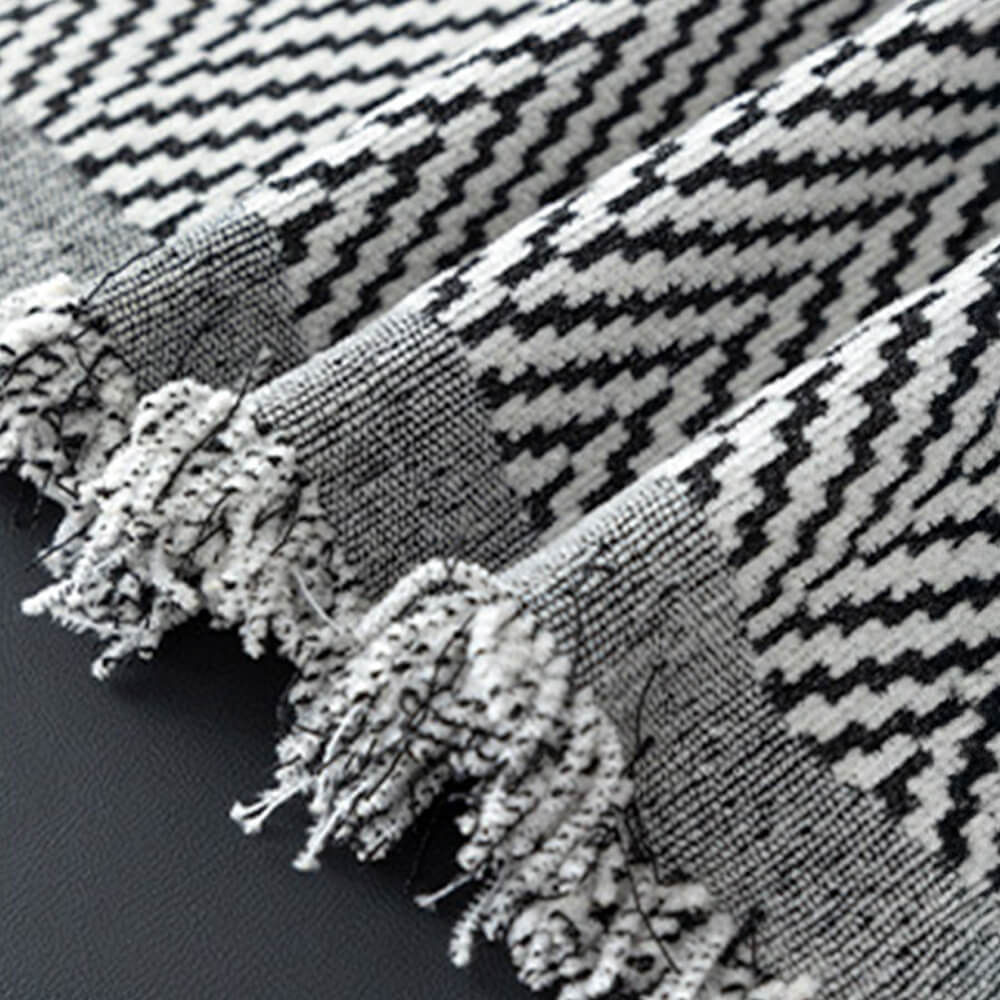 Premium Chenille Textured with Stylish Fringe Sofa Cover