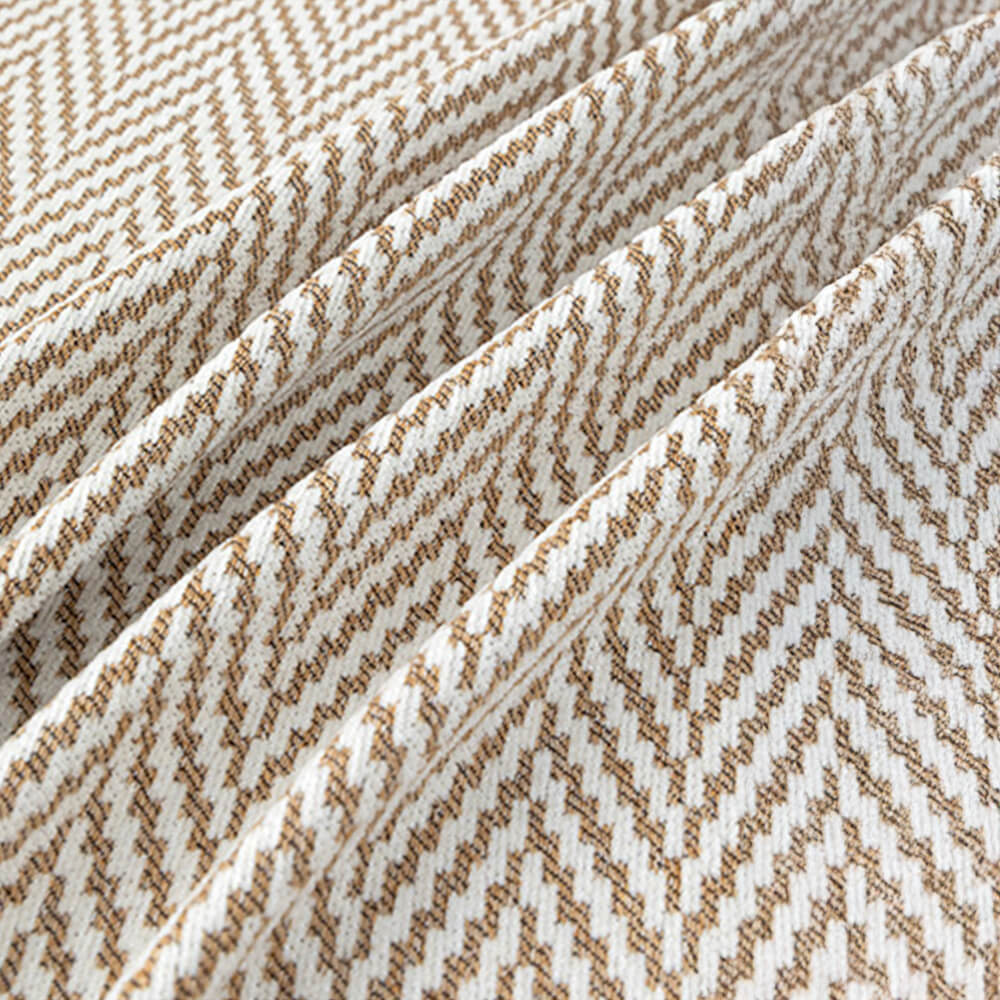 Premium Chenille Textured with Stylish Fringe Sofa Cover