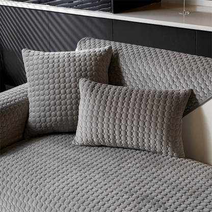 Round Quilted Suede Moisture-Absorbent Breathable Non-Slip Sofa Cover