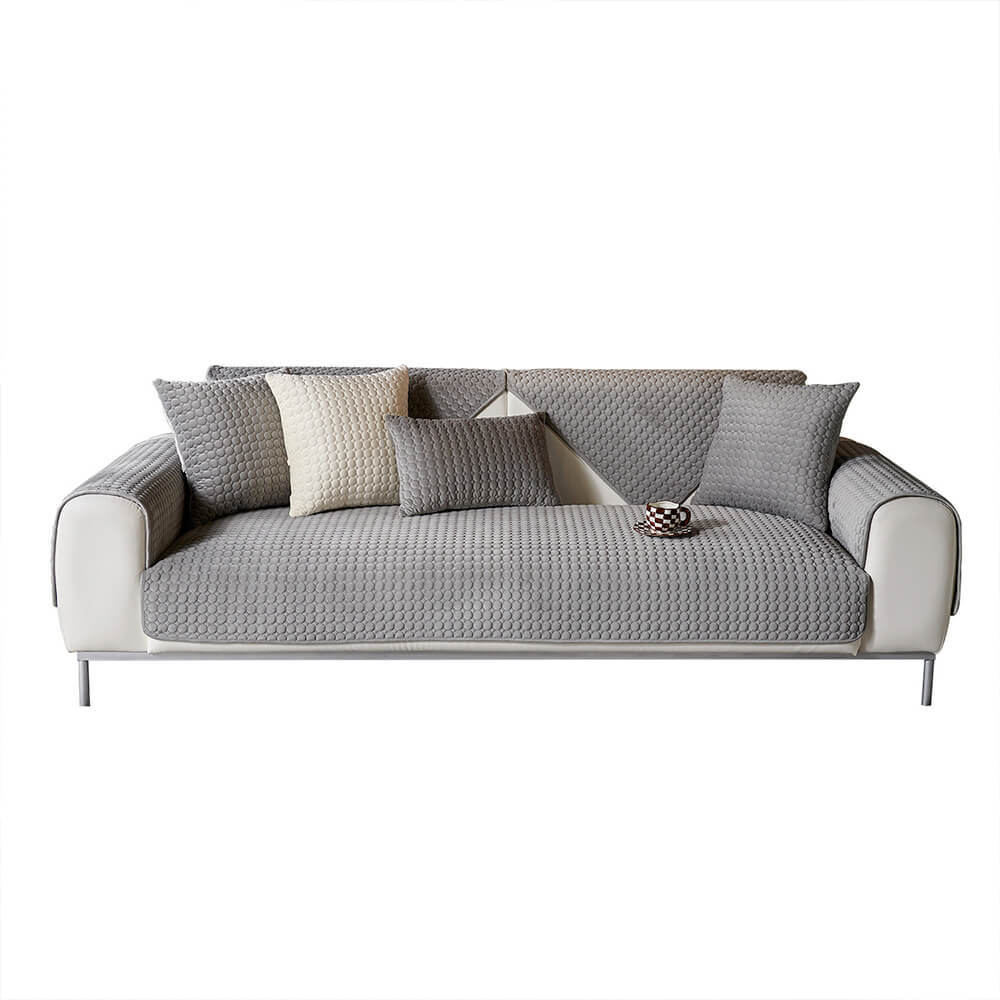 Round Quilted Suede Moisture-Absorbent Breathable Non-Slip Sofa Cover
