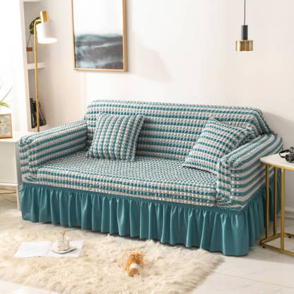Seersucker Non-Pilling Romantic Skirted Magic Sofa Cover