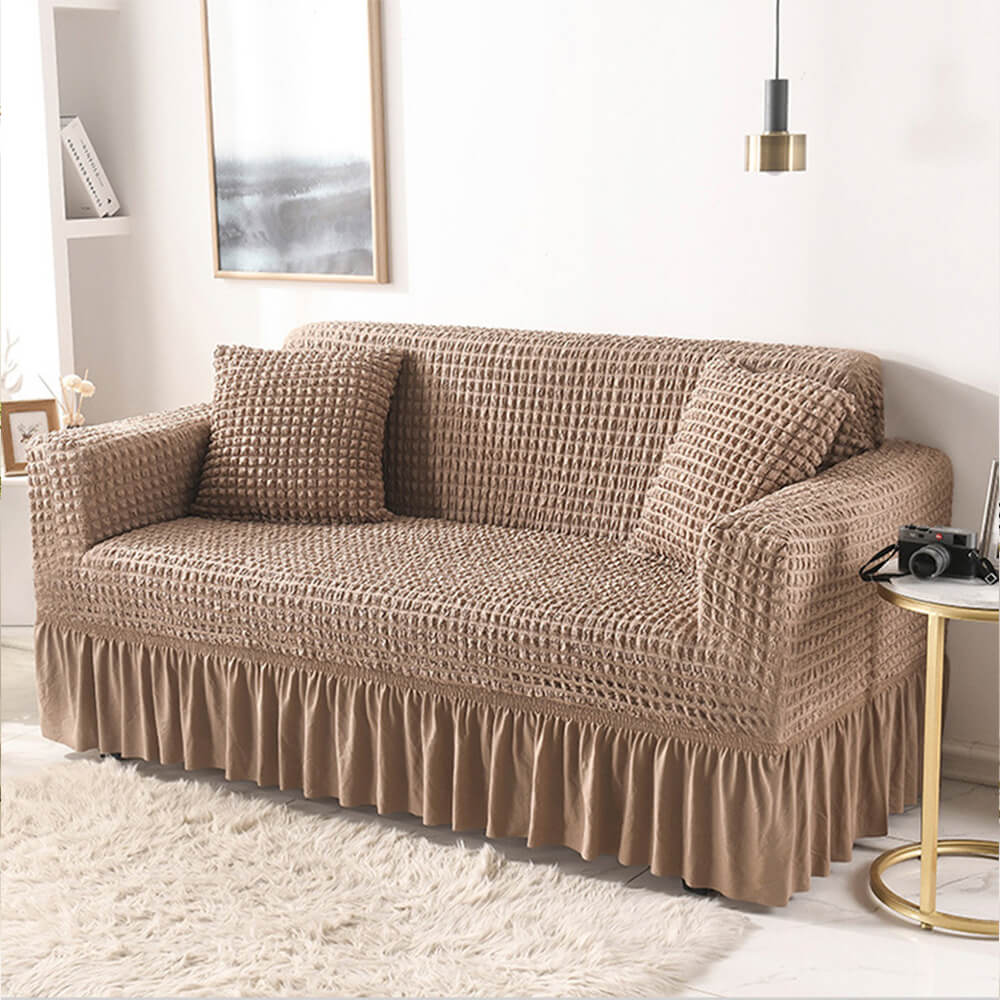 Seersucker Non-Pilling Romantic Skirted Magic Sofa Cover