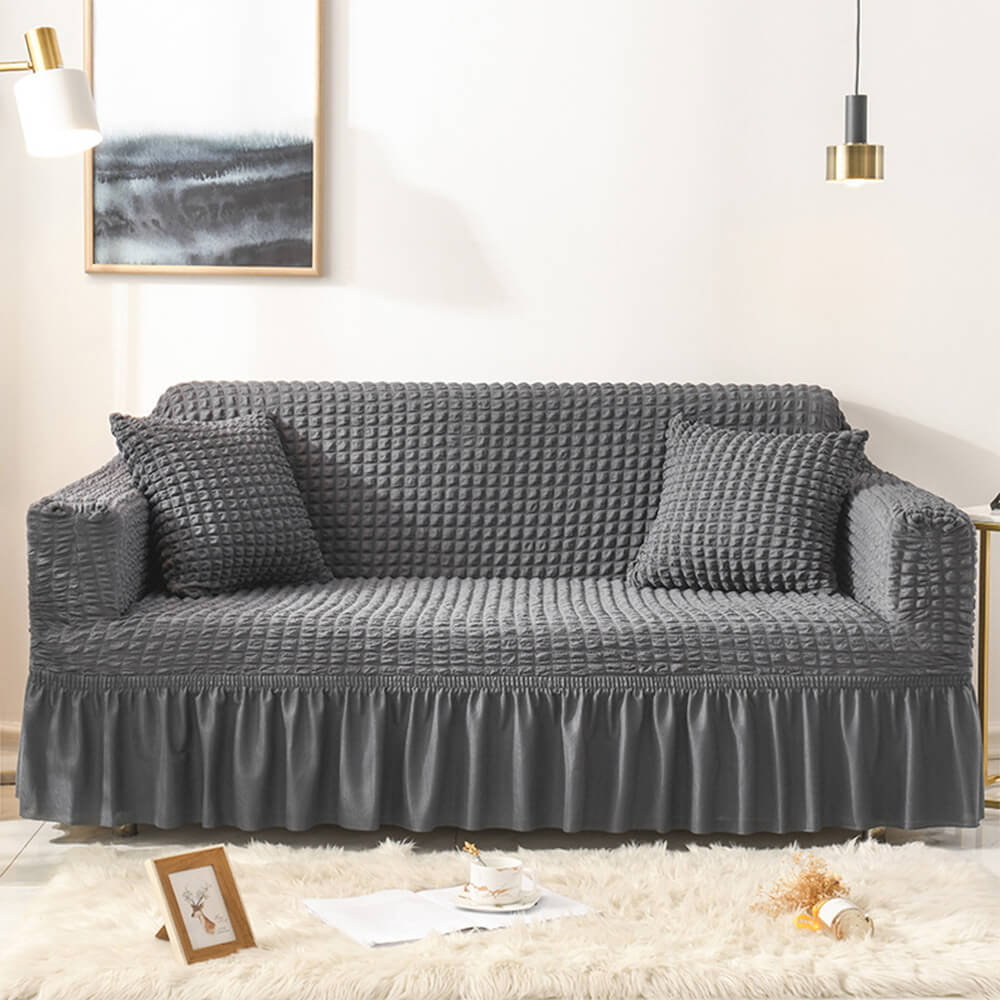 Seersucker Non-Pilling Romantic Skirted Magic Sofa Cover