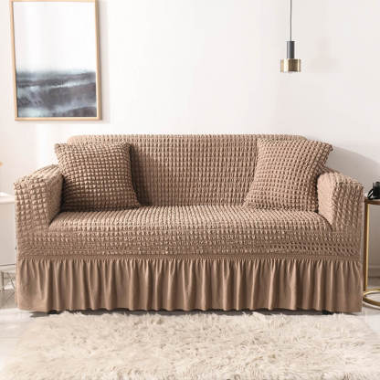Seersucker Non-Pilling Romantic Skirted Magic Sofa Cover