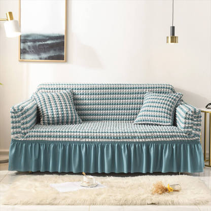Seersucker Non-Pilling Romantic Skirted Magic Sofa Cover
