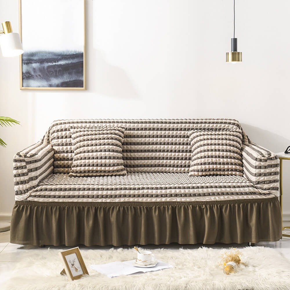 Seersucker Non-Pilling Romantic Skirted Magic Sofa Cover