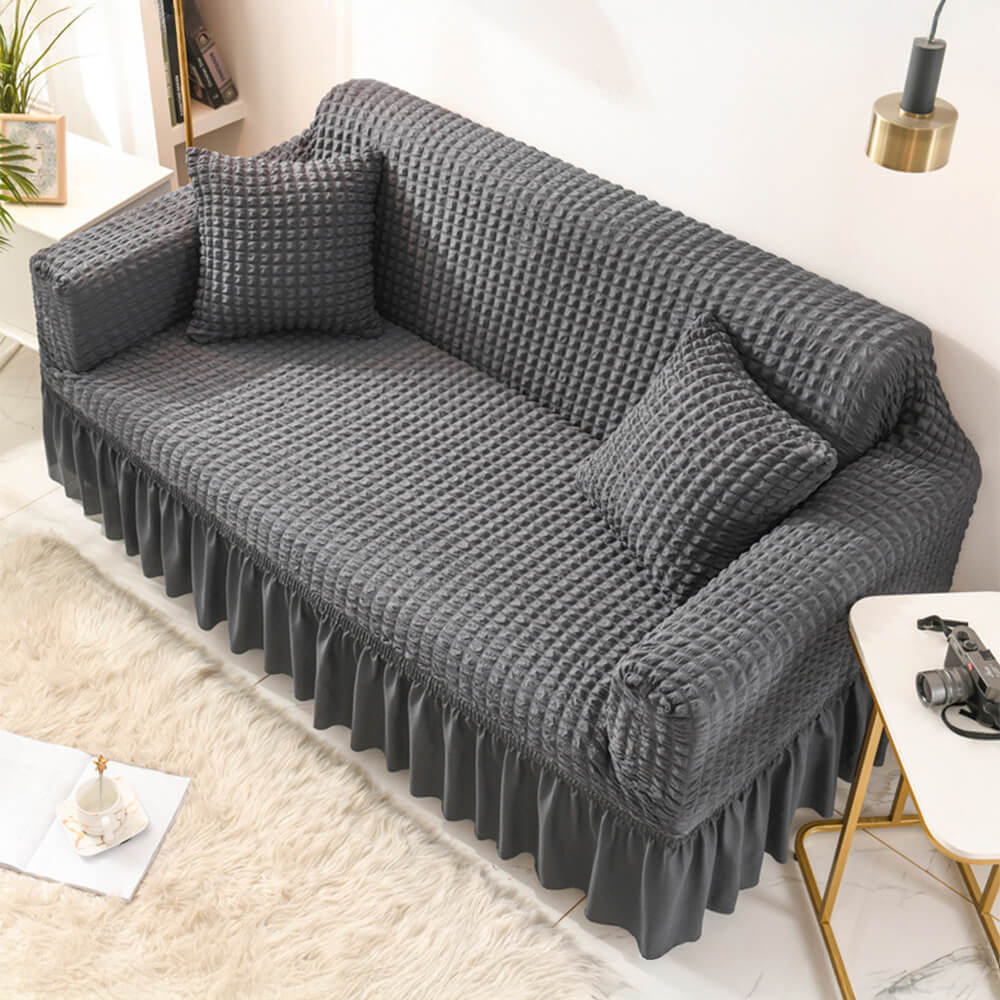 Seersucker Non-Pilling Romantic Skirted Magic Sofa Cover