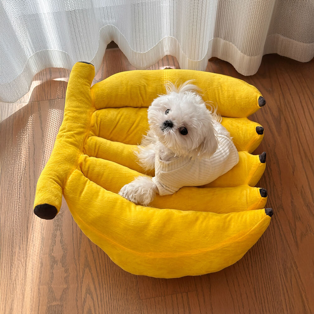 Soft and Adorable Pet Nest Banana Dog Bed