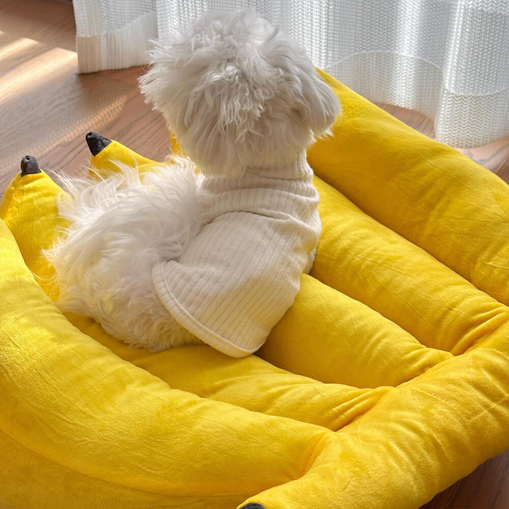 Soft and Adorable Pet Nest Banana Dog Bed