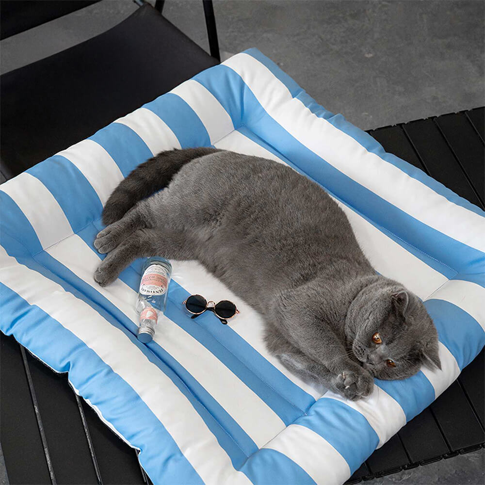 Square Striped Cooling Waterproof Portable Sleeping Dog Cat Mat