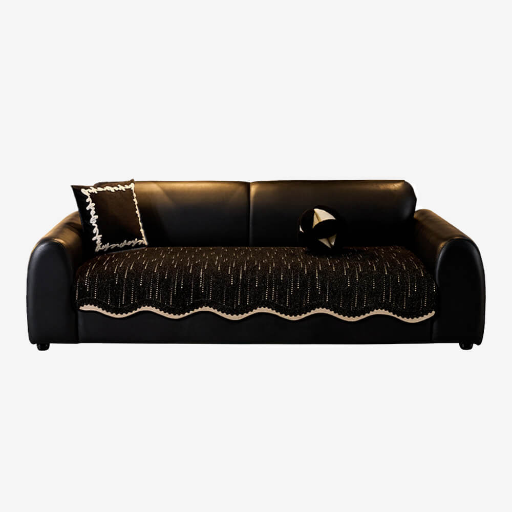 Trendy Chenille Anti-Scratch Elegant Wavy Shaped Sofa Cover