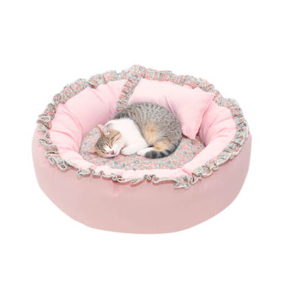 Vintage Pastoral Floral Cosy Round Cat Bed