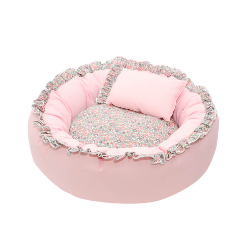 Vintage Pastoral Floral Cosy Round Cat Bed