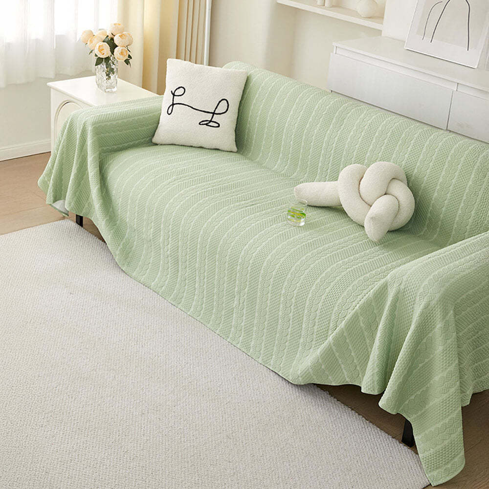Wheat Pattern Textured Cooling Ice Silk Anti-Slip Sofa Cover