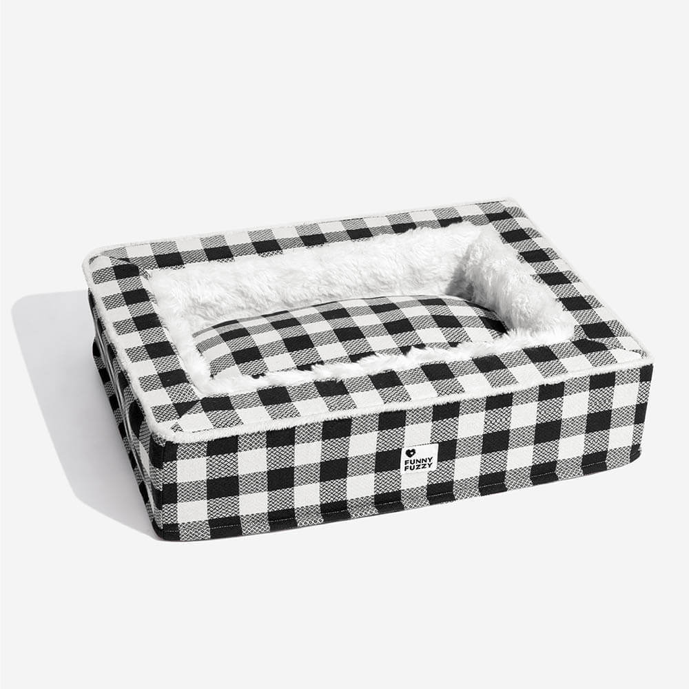 Festive Classic Tartan Cosy Anti-Anxiety Calming Dog Bed