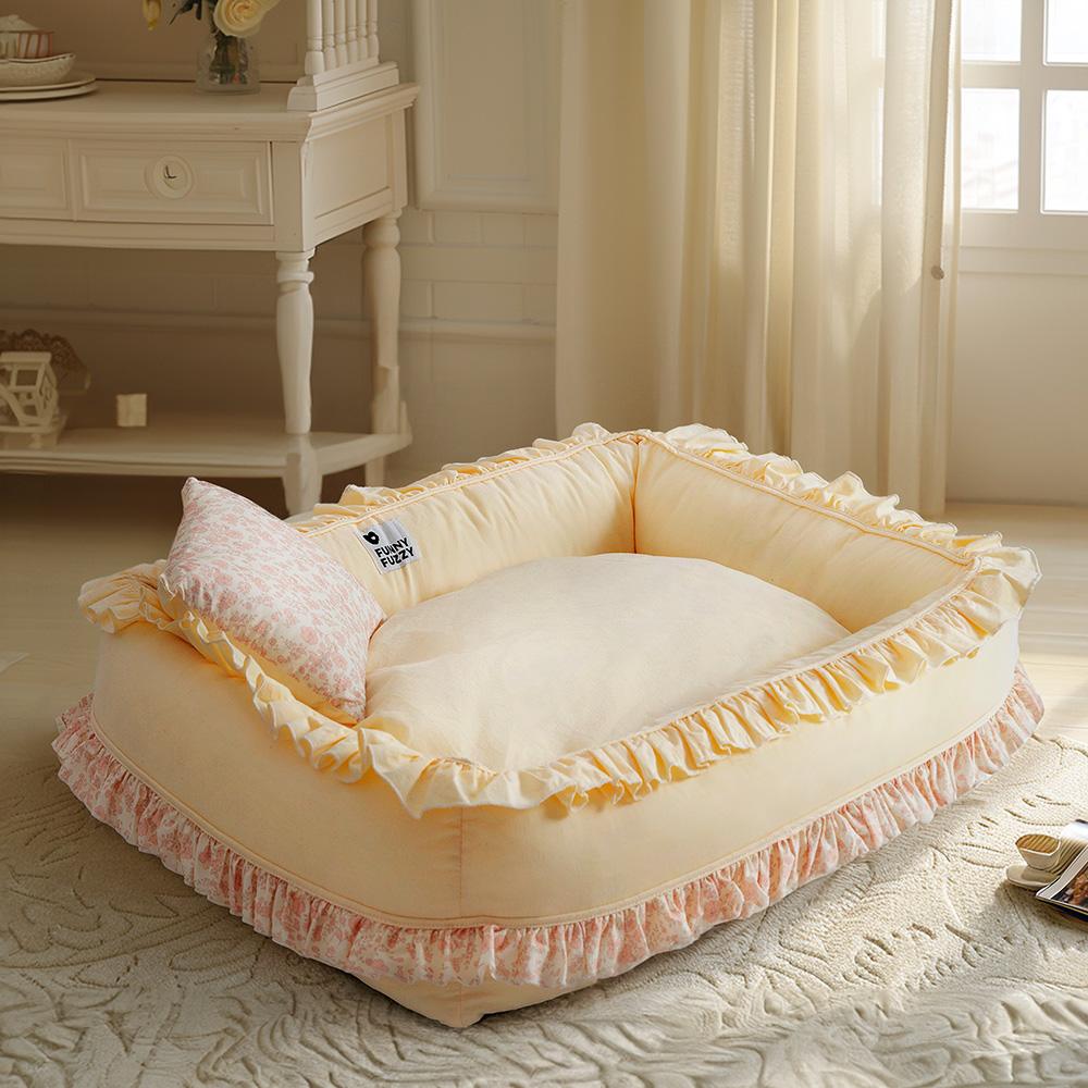 Floral Orthopaedic Dog Bed Calming Pet Bed with Pillow