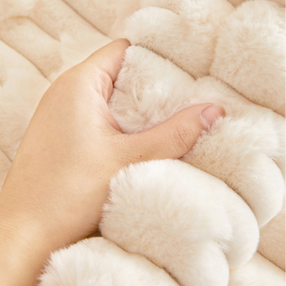 Fluffy Plush Striped Furniture Protector Sofa Cover