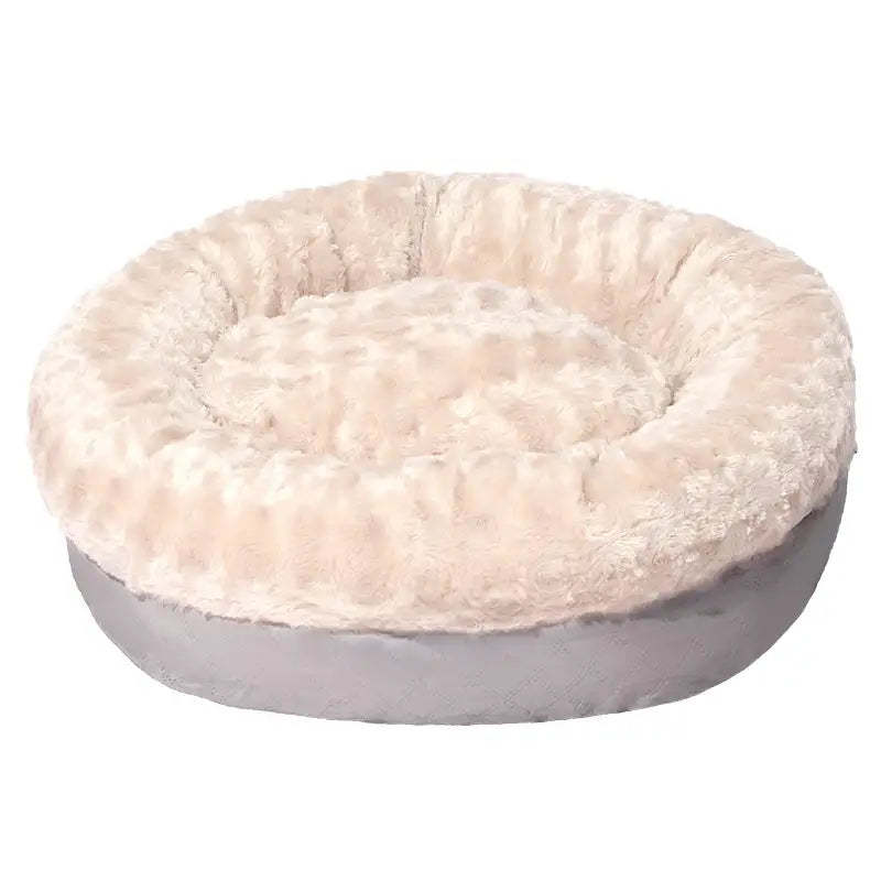 Fluffy Faux Rabbit Fur Warm Donut Dog & Cat Bed