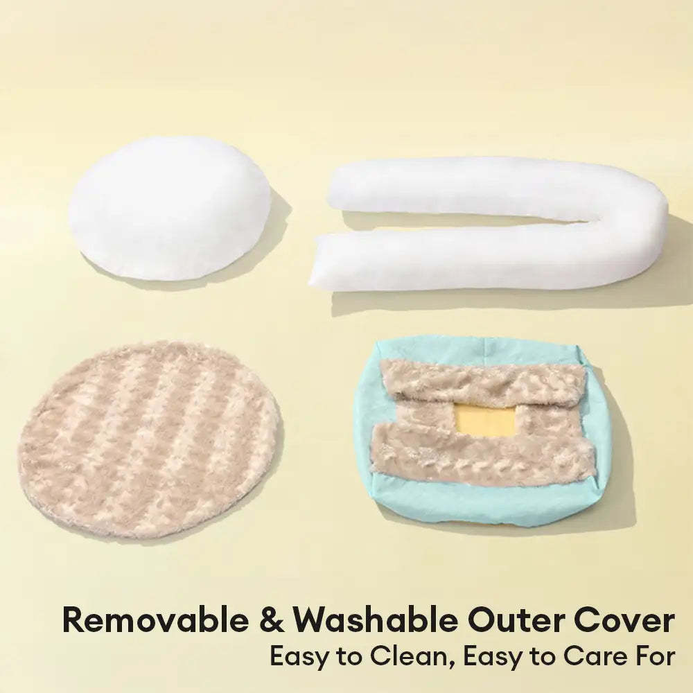 Fluffy Faux Rabbit Fur Warm Donut Dog & Cat Bed