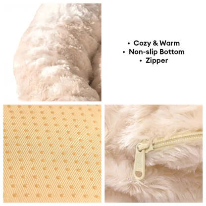 Fluffy Faux Rabbit Fur Warm Donut Dog & Cat Bed