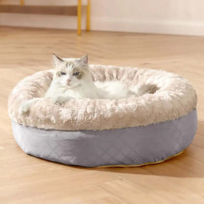 Fluffy Faux Rabbit Fur Warm Donut Dog & Cat Bed
