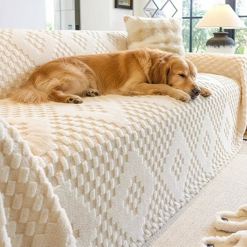 Fluffy Jacquard Velvet Scratch-Resistant Thickened Sofa Blanket Sofa Cover