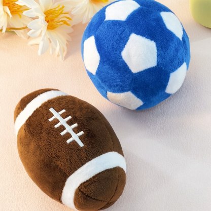 Football Plush Interactive Chew Toy Squeaky Dog Toy FunnyFuzzy