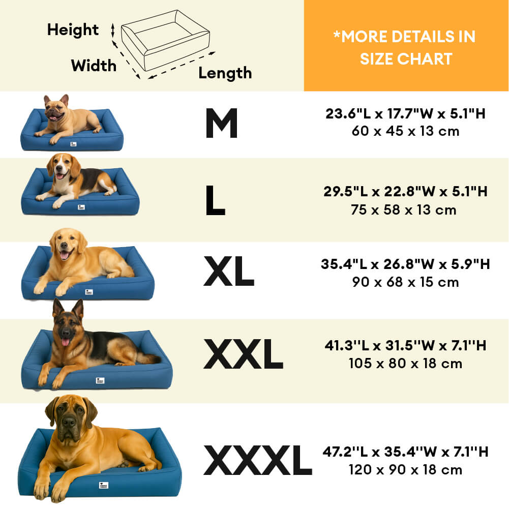 Fully Orthopaedic Surround Support Waterproof Fabric Anti-Anxiety Large Dog Bed