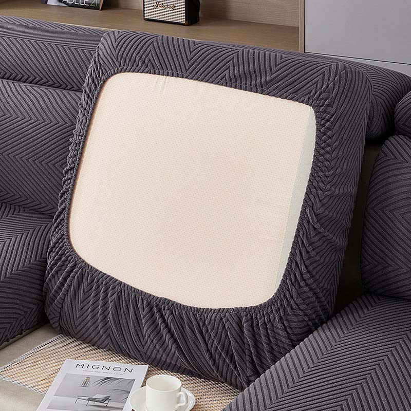 Fully Wrapped Herringbone Waterproof Sofa Cover