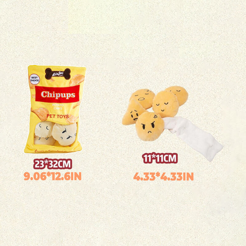 Fun Potato Chips Burger Squeaky Dog Chew Toy FunnyFuzzy