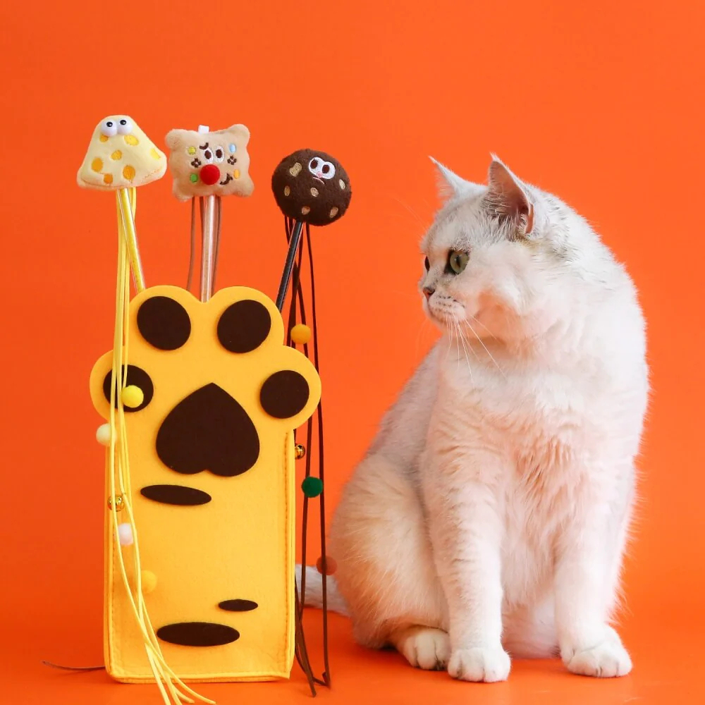 Funny Cookie Cat Teaser Stick Set