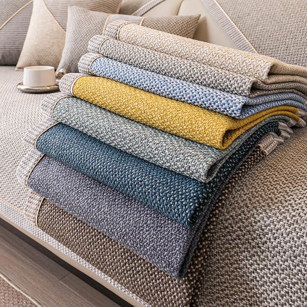 Breathable Woven Cotton Linen Non-Slip Sofa Cover