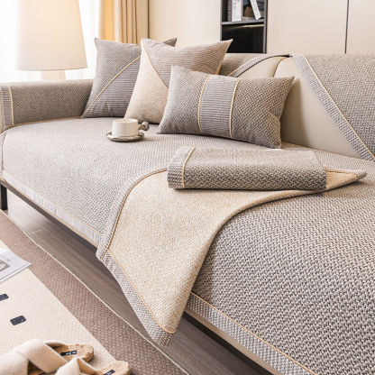 Breathable Woven Cotton Linen Non-Slip Sofa Cover