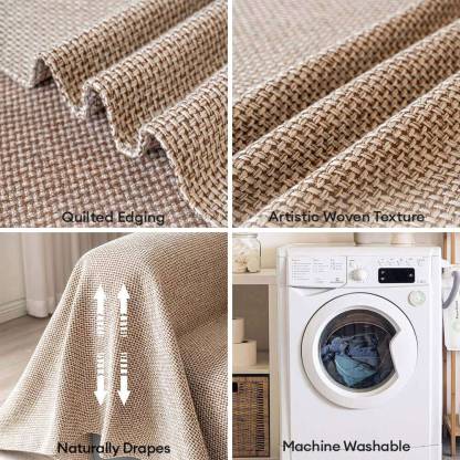 Breathable Woven Linen-Look Scratch-Resistant Throw Sofa Cover