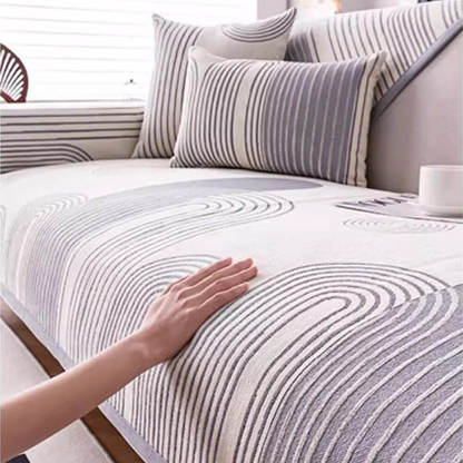 Chenille Arch Pattern Scratch-Resistant Sofa Cover