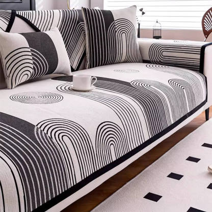 Chenille Arch Pattern Scratch-Resistant Sofa Cover