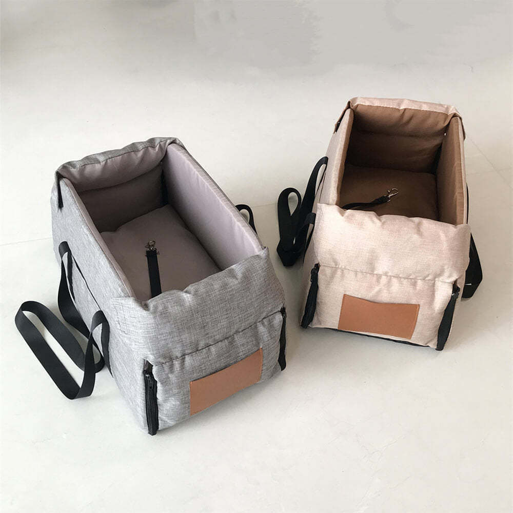 Non-Slip Detachable Contrast Colour Cat & Dog Car Seat Bed