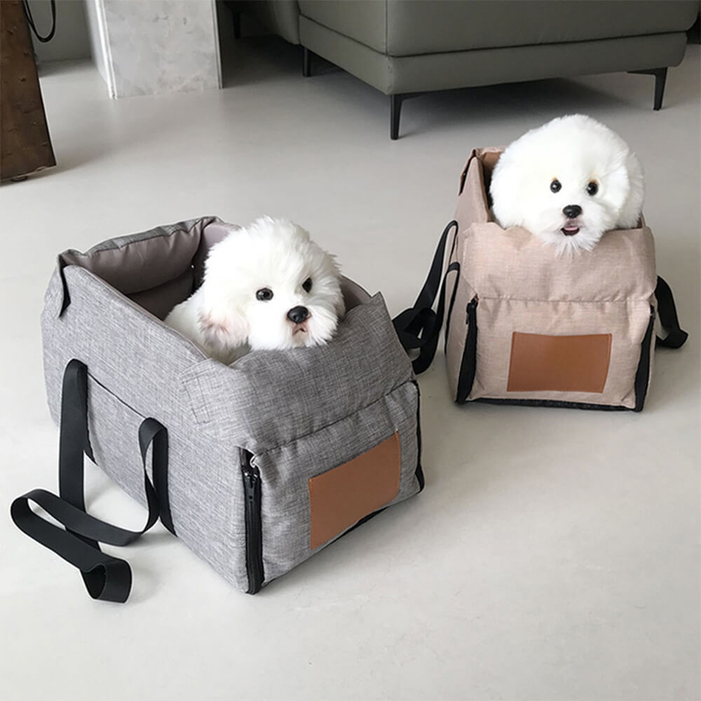 Non-Slip Detachable Contrast Colour Cat & Dog Car Seat Bed