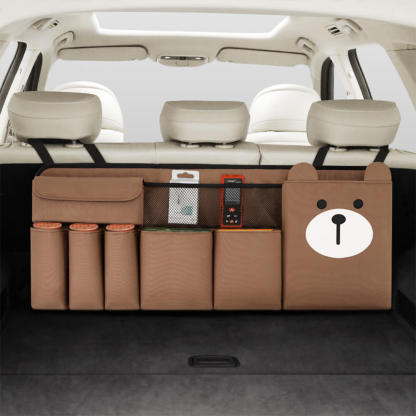 Cute Multifunctional Car Boot Storage Bag – Keep Things Tidy with a Fun Touch