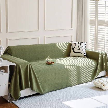 Diamond-Pattern Chenille Cat-Scratch Resistant All-Season Throw Sofa Cover