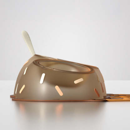 Ice Cream Themed Double Food and Water Dog & Cat Bowl