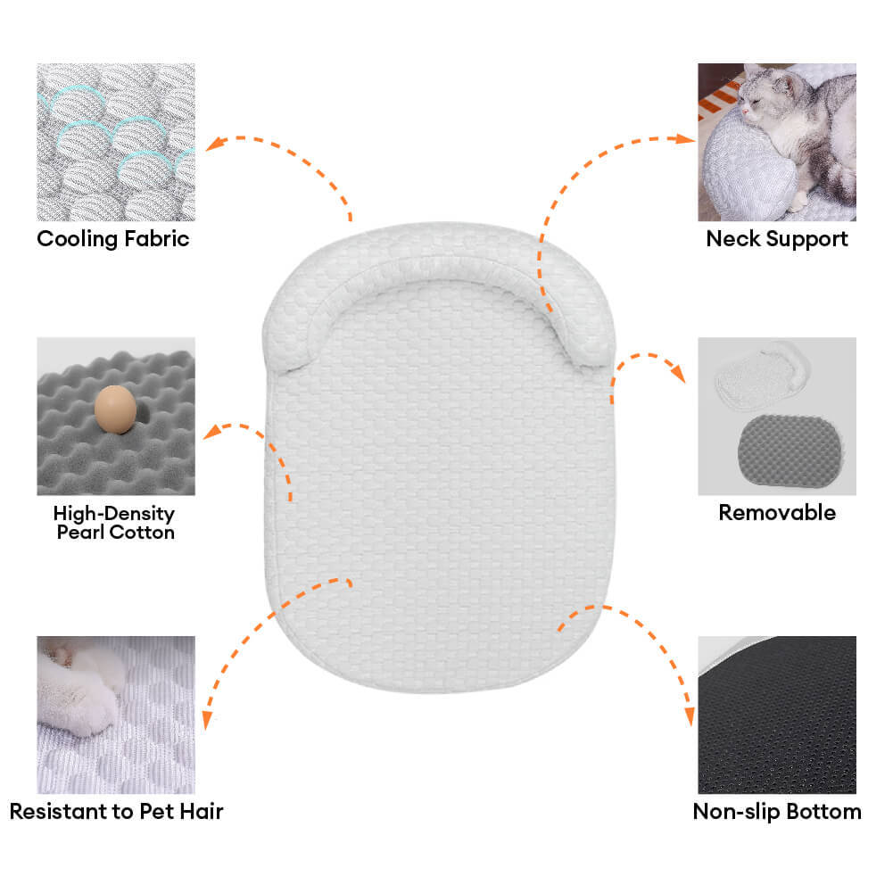 Ice Dot Cooling Breathable Pet Mat with Pillow for Cats and Dogs