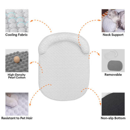 Ice Dot Cooling Breathable Pet Mat with Pillow for Cats and Dogs